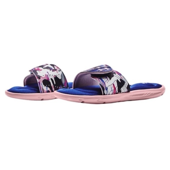 UNDER ARMOUR • Kids UA Girls Ignite VI Graphic Strap Slides Sandals - Picture 2 of 5